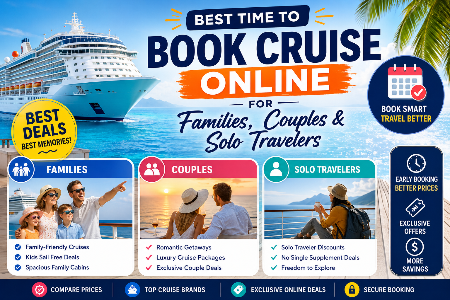 Best Time to Book Cruise Online for Families, Couples & Solo Travelers