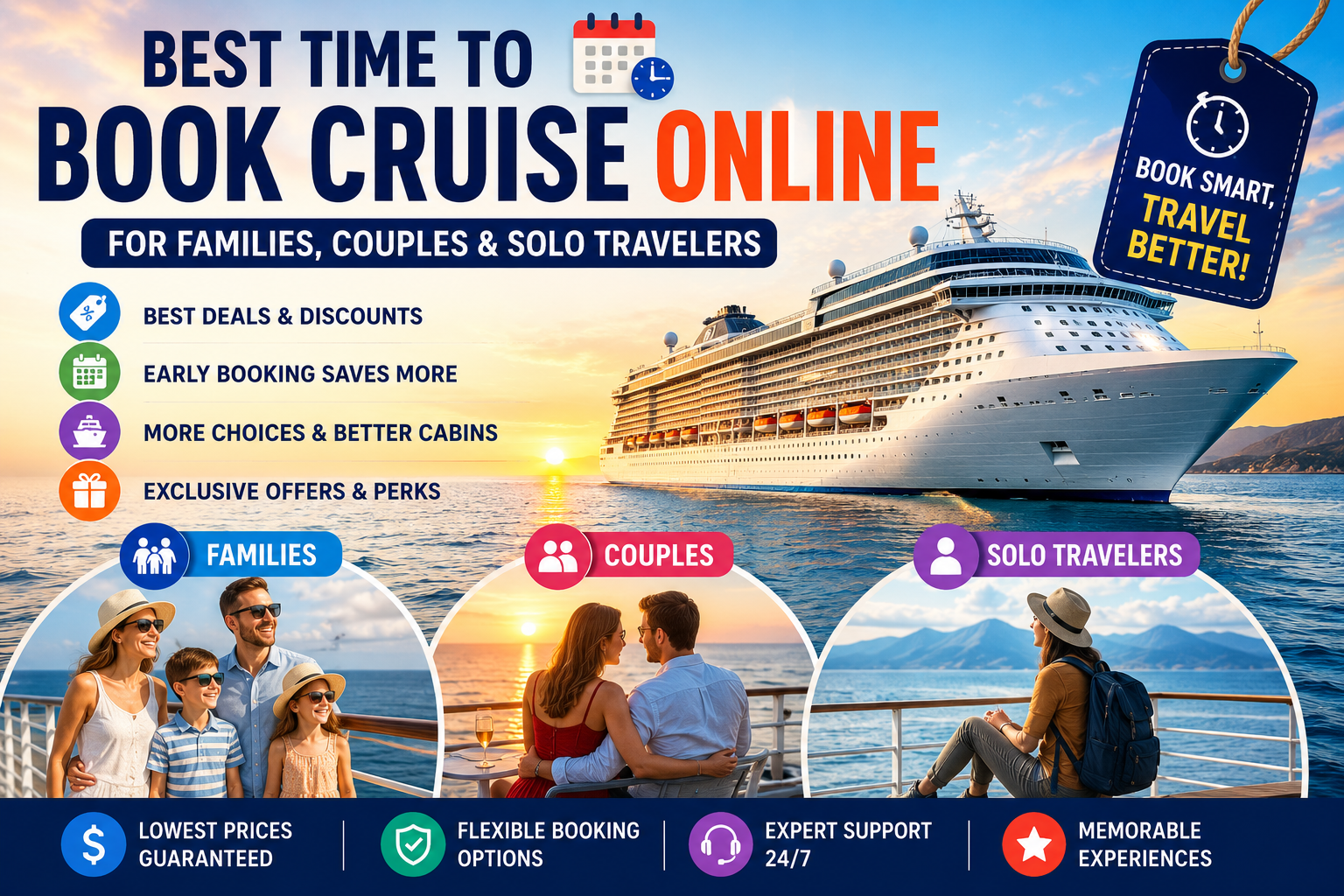 Best Time to Book Cruise Online for Families, Couples & Solo Travelers