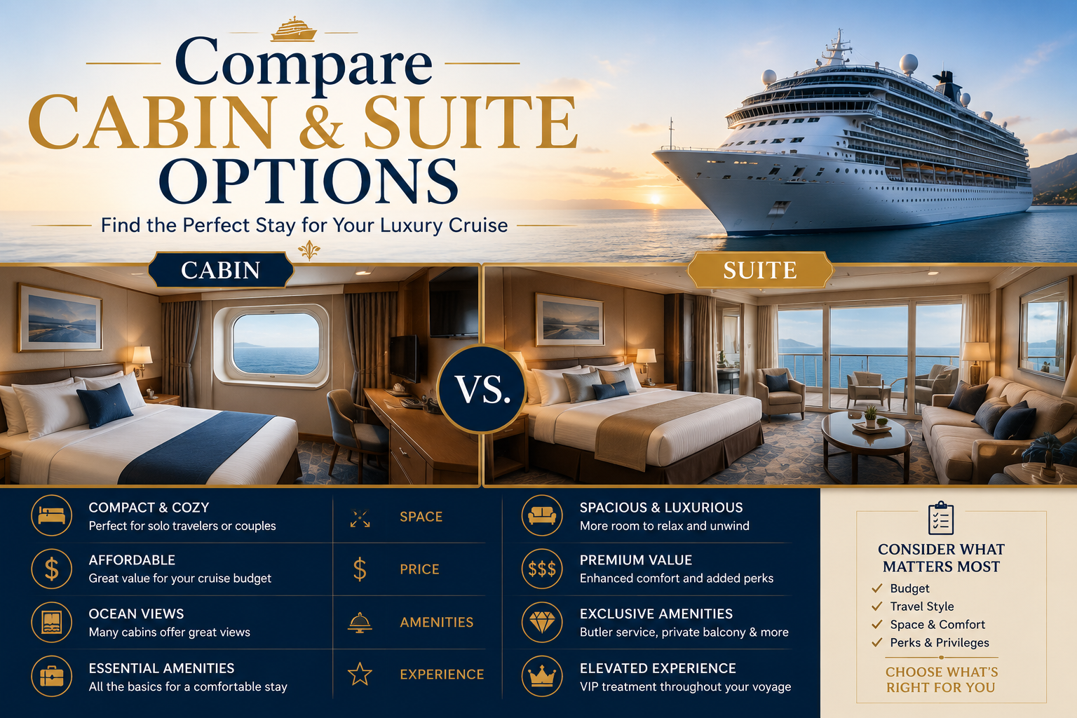 Compare Cabin and Suite Options