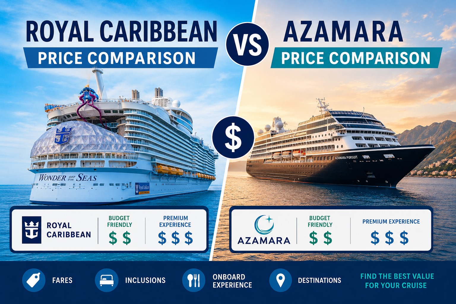 Royal Caribbean vs Azamara Price Comparison