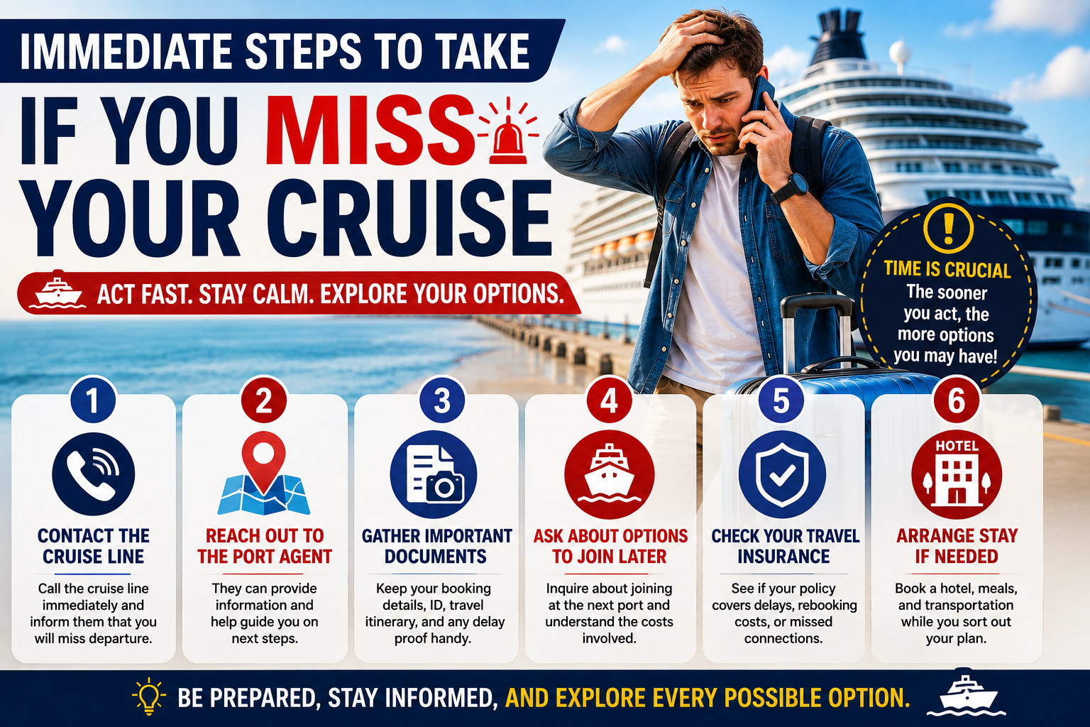 Immediate Steps to Take If You Miss Your Cruise
