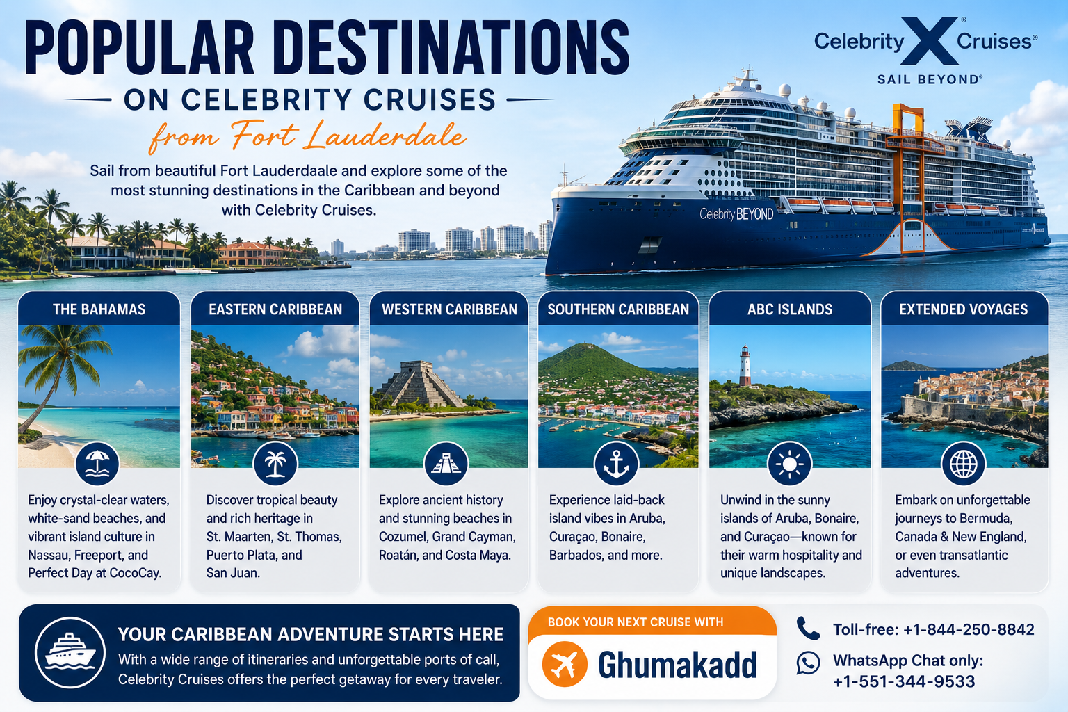 Popular Destinations on Celebrity Cruises from Fort Lauderdale