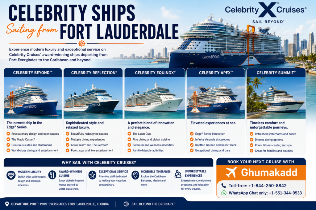 Celebrity Ships Sailing from Fort Lauderdale