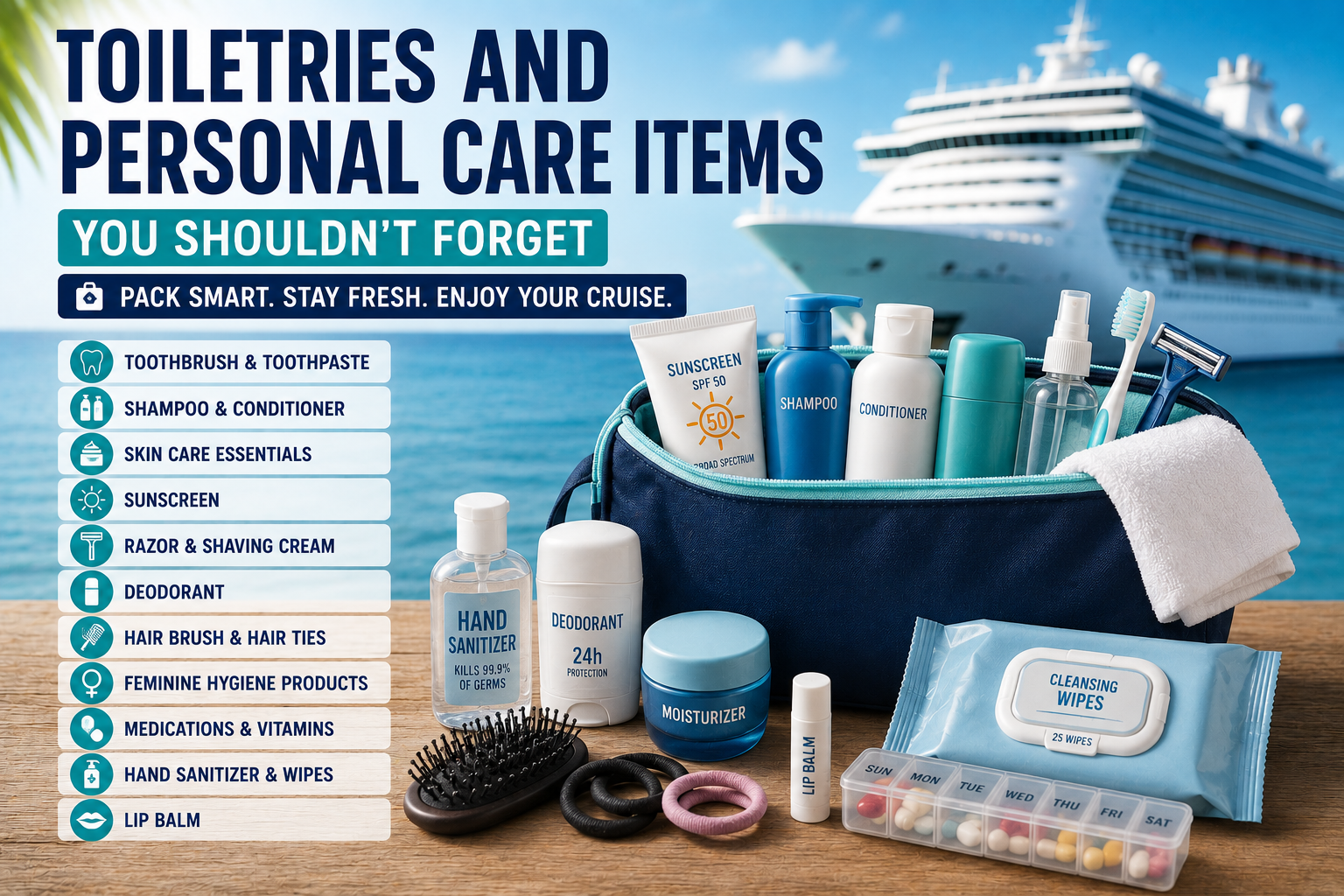 Toiletries and Personal Care Items You Shouldn't Forget